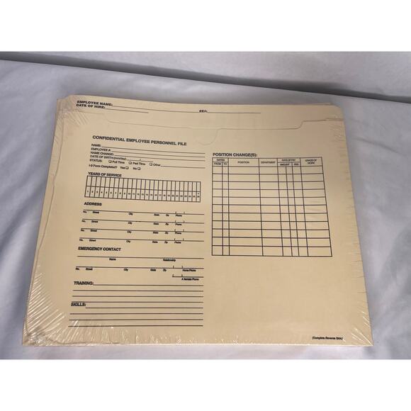 13 Employee Record Folders - ADA Compliant, Preprinted for HR & Payroll Use - Picture 9 of 10